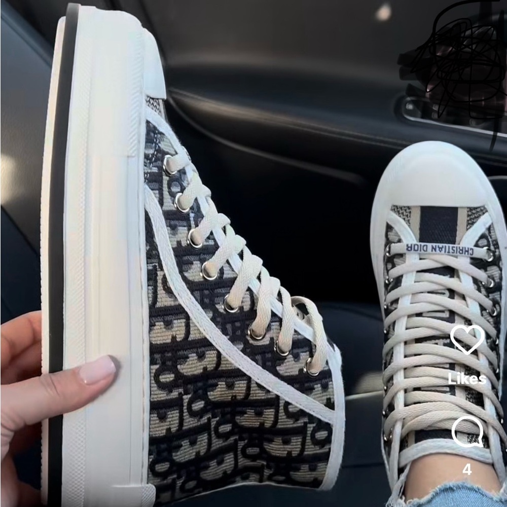Dior Women's Monogram High-Top Sneakers